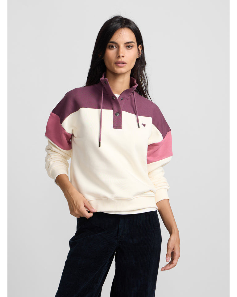 SUDADERA TRICOLOR ROSA...