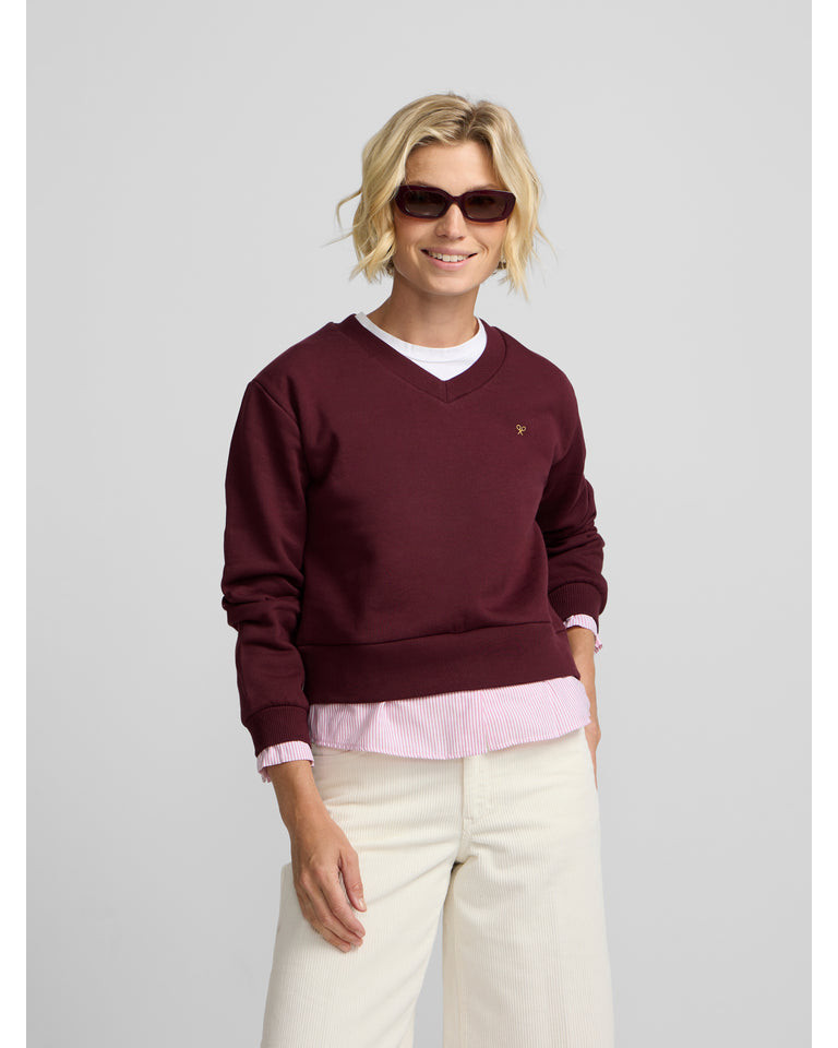 SUDADERA GRANATE BAJO...